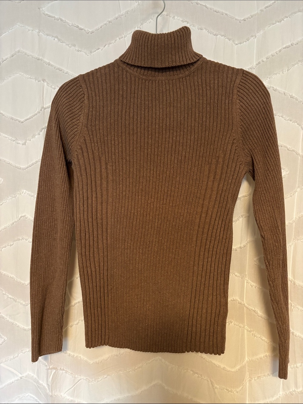 Sonoma Brown Ribbed Turtleneck Sweater